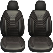 BREMER SITZBEZÜGE dydžio automobilio sėdynių užvalkalai, suderinami su Mercedes E klasės W212 S212 vairuotojo ir keleivio komplektu nuo 2009-2016 m. / Automobilio sėdynių užvalkalai iš veliūro ir dirbtinės odos, 2 vnt., juodos spalvos (PS803)
