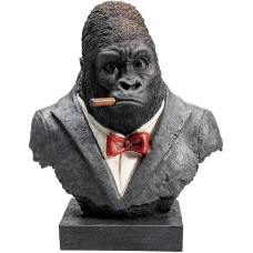 Kare Design Object Smoking Gorilla 48 cm Decoration, 47.5 x 39.5 x 27.5 cm, Black