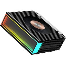 Jungle Leopard S50 M.2 2280 ARGB Hard Drive Heatsink PWM Dual Fan Solid State Drive Cooler M2 SSD Cooler 5V 3Pin Addressable RGB Sync SSD Cooler with Thermal Pad (Black)