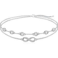 Begalybės apyrankė Moterų gimimo akmuo 925 Sterlingo sidabro apyrankė Begalybės ženklas Dvigubo sluoksnio širdies apyrankė Moterų papuošalai 925 sidabro gimtadienio dovana moterims Draugė mama