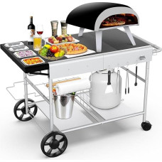 128 x 66 x 78 cm Grilio vežimėlis, skirtas 