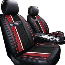 Muchkey Automobilio sėdynių užvalkalai Toyota Hilux priekinėms sėdynėms Vandeniui atspari dirbtinės odos automobilio sėdynių apsauga, suderinama su oro pagalve, juoda raudona