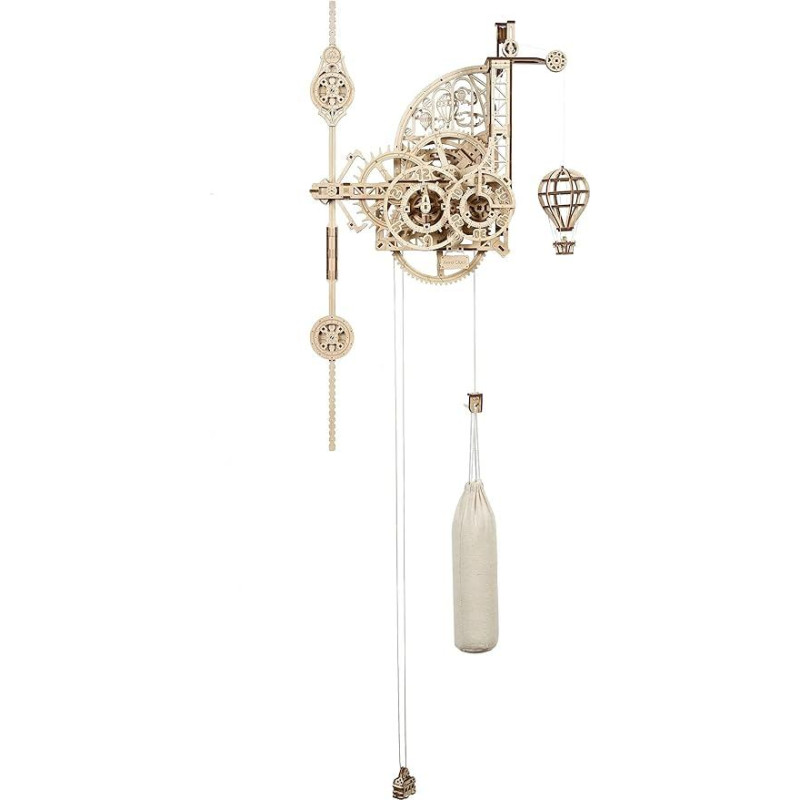 UGEARS Aero Clock 3D Puzzle - Pendulum Clock Aero Clock - Model Making 3D Wooden Puzzle Wooden Construction Kit - Model Kit for Adults Made of Wood - Mechanical Model - Wall Clock with Pendulum - Mechanical Construction Kits