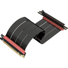 AVA5 PCIE 5.0 Riser Cable | RTX5090 RX9070 GPU Ready | x16 128GB/s Speed | PCIe 4.0 & WRX80/WRX90E Compatible | Right Angle, Black 25cm