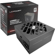 LC-POWER ATX PC Power Supply 600 W, Certificate 80 Plus, 140 mm Fan, Integrator Series LC600SI V2.31, Black