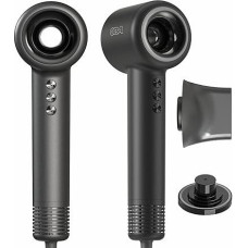 Plaukų džiovintuvas OBA-HY01PRO: puikus džiovinimas, sveiki plaukai - 500 milijonų neigiamų jonų, 120 000 aps/min bešepetėlinis variklis, 75 m/s, foninis, itin lengvas 358 g, tylus tik 54 dB