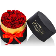 NUPTIO Raudonos konservuotos rožės mažoje gėlių dėžutėje, rankų darbo tikros gėlės, amžini žiedlapiai, romantiškos dovanos draugei, Valentino diena, Motinos diena, vestuvės, gimtadienis, Kalėdos