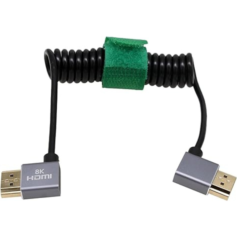 HangTon HDMI 8K 6K 6K 4K 60p kabelis, apvyniotas kairiuoju dešiniuoju kampu, skirtas 