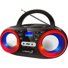 Portable CD Player LED Disco Lights Boombox CD/CD-R USB FM Radio AUX-In Headphone Jack 20 Memory Slots Children Radio CD Radio CD Radio Stereo Compact System