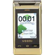 Unlocked Flip Mobile Phone for Seniors, Mobile Phone with Large Buttons 2/3G, 5900 mAh, SOS Button, Torch, Dual SIM, Loud Voice, 3 Inch Screen, Basic Function Phone for Elderly, (Gold)