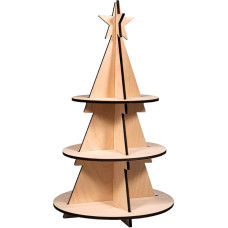 Rayher 46631505, 45 Wooden Stand Kit, Fir Tree, FSC Mix Credit, Natural, Height 44.5 cm, 5 Pieces, Box 1 Set, Christmas Decoration