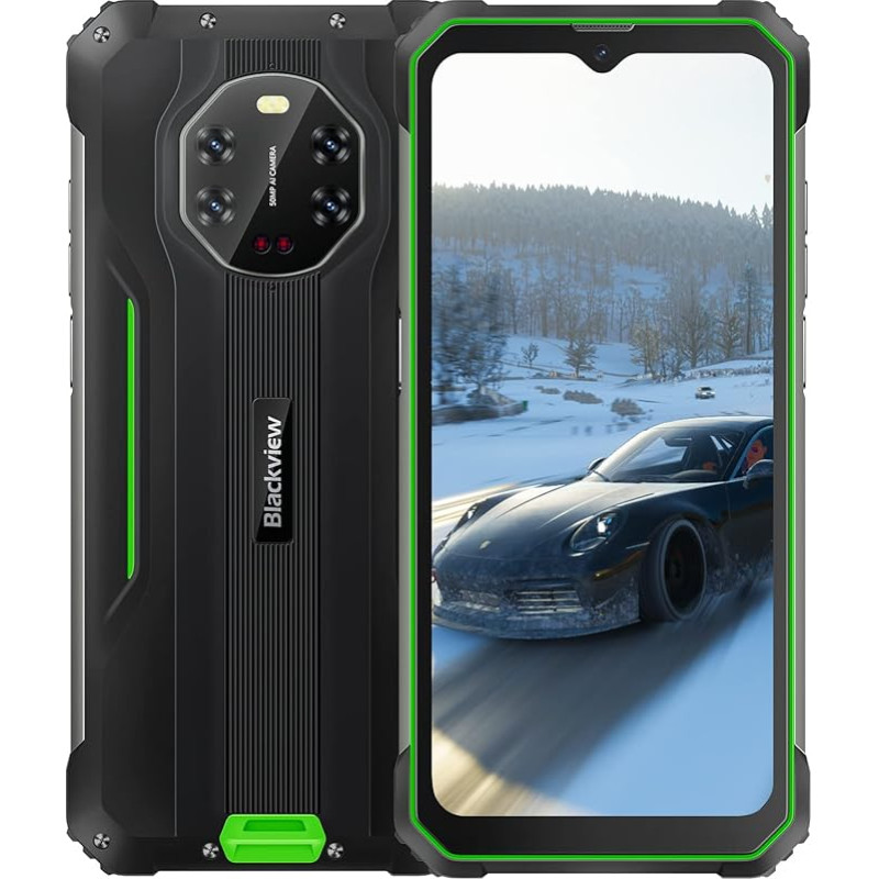 Blackview BV8800 Outdoor Smartphone without Contract, 6.58 Inch 90Hz FHD+ Display, 50MP AI Quad Camera IR Night Vision, Helio G96 8GB + 128GB, 8380mAh Battery, IP68 Android 11 Waterproof Mobile Phone,