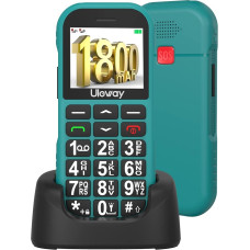 USHINING Mobile Phone with Big Buttons for Elderly Dual SIM Unlocked GSM Senior Cell Phones with 1800mAh Battery Charging Station SOS Button Bluetooth Flashlight FM Radio Green