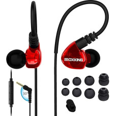 Running Sports Earbud Headphones with Wired Over the Ear In-Ear Headsets Noise Isolation Waterproof Earbuds Improved Bass Stereo Headphones with Microphone and Remote Control