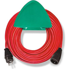 Brennenstuhl 1167511 H05VV-F 15 m Extension Lead, 3G1.5, with Wall Support - Red