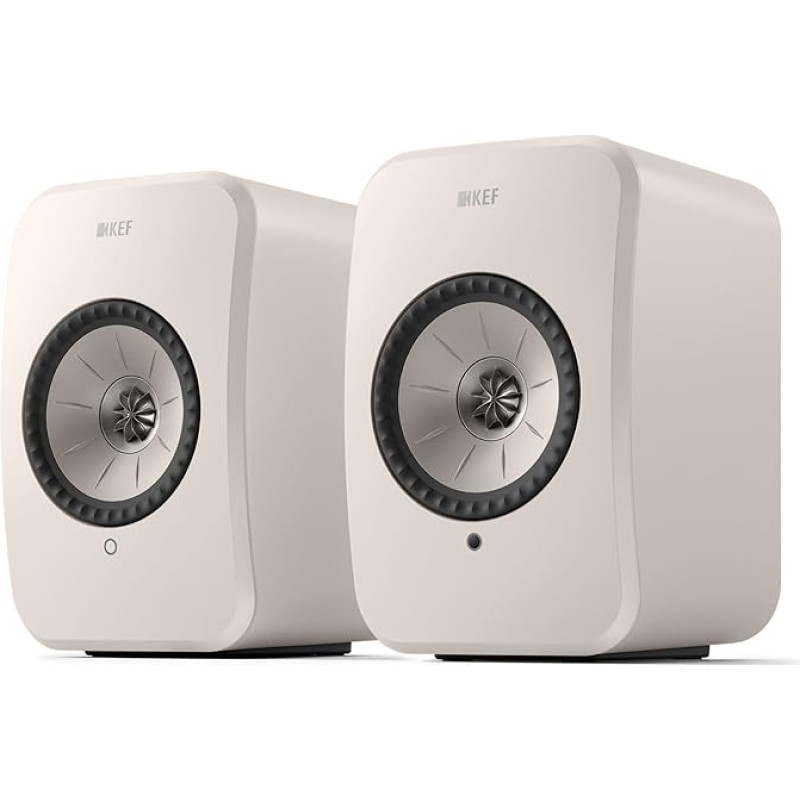 KEF LSX II LT Wireless Shelf Speakers, Stone White | Music | TV & Home Entertainment | Gaming | HDMI ARC | USB-C | Bluetooth | AirPlay 2 | Chromecast | Spotify