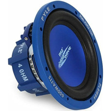 1 Pyle PLBW84 Blue Subwoofer Car of 300 Watt RMS E 600 Watt Max 8 Inch 20 cm 200 mm Deep Tone Speaker DVC Double Coil 4 + 4 Ohm, 1 Piece