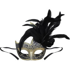 TINAYAUE Halloween Feather Mask for Women Shiny Venetian Mask Masquerade Ball Half Face Costume Mask for Halloween Carnival Easter Stage Performance Christmas Party Gift