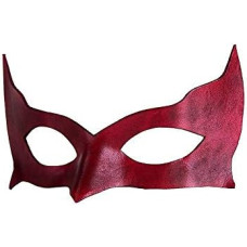 Andracor Venetian Mask - Colombina Incognito Red Venetian Leather Mask