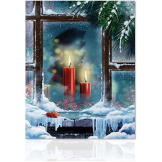 Declea Modern Hanging Picture Handmade Christmas Candles Wall Picture Christmas Decoration Wall Decor for Living Room Office Christmas 40x60cm