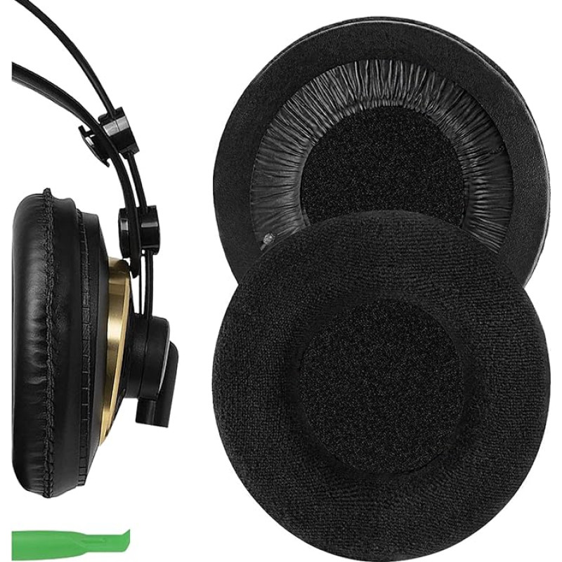 Geekria Comfort Ersatz-Ohrpolster aus Velours, kompatibel mit AKG K240, K240S, K240 Studio, K240 MKII, K241, K270, K271, K272 Kopfhörer-Ohrpolster, Headset-Ohrpolster, Reparaturteile (schwarz)