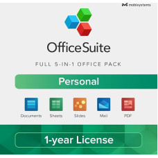 OfficeSuite Personal - 1 Year License - Documents, Sheets, Slides, PDF, Mail & Calendar for Windows for 1 Windows & 2 Mobile Devices