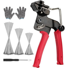 NorthSpoor Stainless Steel Cable Ties Gun Metal Cable Ties Gun Set with 150 304 Stainless Steel Cable Ties Tool Set for Cutting and Attaching Stainless Steel Cable Ties