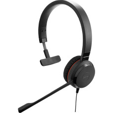 Jabra Evolve 30 Mono Headset - Unified Communications headphones for VoIP softphone with passive noise canceling - 3.5 mm jack socket - black