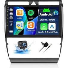 2+64G Android 13.0 Dual DIN Car Radio for Audi A6 C5 S6 RS6 (1997-2004) with Carplay & Android Car, 9 Inch Touchscreen Car Radio Receiver with Bluetooth WiFi GPS FM/RDS Hi-FI SWC + AHD Reversing