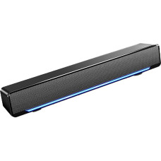 PC Soundbar, USB Wired LED Soundbar with 2 High Performance Speakers, Bass Surround Sound Box, 3D Stereo Speaker with 3.5mm Jack for Laptop, Desktop and Smartphone