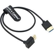 Alvin's Cables 8K HDMI 2.1 High Speed Slim HDMI Straight to HDMI Up Angled Cable for Atomos Ninja V Monitor, Z CAM E2 for Sony FS5 FS7 A7S3 Cameras 19.7