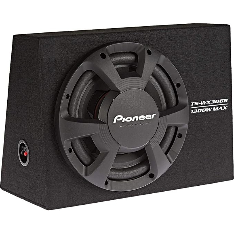 Pioneer TS-WX306B Active Subwoofer, Powerful Housing Subwoofer with 1300 W Maximum Power, 30 cm Subwoofer in MDF Housing, Impp Membrane, Black, Input Rated Power 350 W