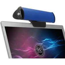 GOgroove SonaVERSE PC Soundbar for Laptops - USB Powered Mini Soundbar with Portable External Clip-On Speaker Design for Monitor, One Cable for Audio and Power (Blue)