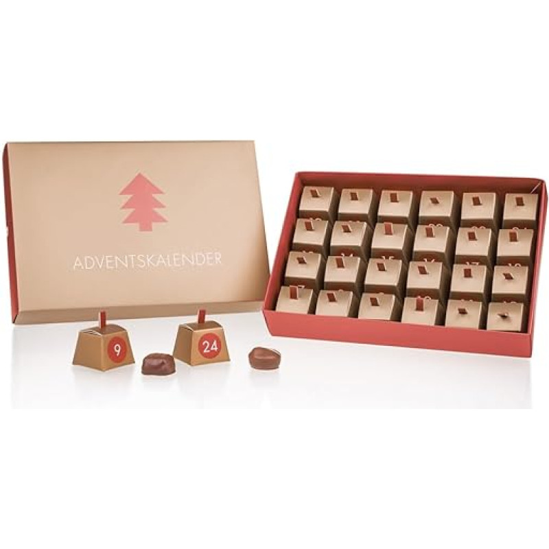 Advent Calendar Deluxe - Chocolates - Advent Calendar with Twenty-Four Handmade Chocolates in Boxes | Gift | Chocolate | Christmas | Advent Season | Man | Woman | Pre-Christmas Season