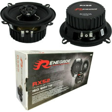 Renegade RX52 2-Way Coaxial Speakers 5.25 Inches 13.00 cm 130 mm Diameter 80 Watt RMS 160 Watt Max Impedance 4 Ohm 92 dB SPL Car Black per Pair