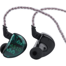 LINSOUL KZ AS10 5BA HiFi Stereo In-Ear Kopfhörer - Hochauflösender Kopfhörer mit abnehmbaren 0,75 mm 2-Pin Kabel, fünf BA-Treibern und passivem Noise Cancelling (Ohne Mic, Cyan)