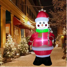 FunsLane 7.2 ft Christmas Inflatable Snowman, Giant Xmas Santa Claus Inflatable with LED Lights Fun Blow Up Xmas Snowman for Indoor Outdoor Garden Christmas Decoration