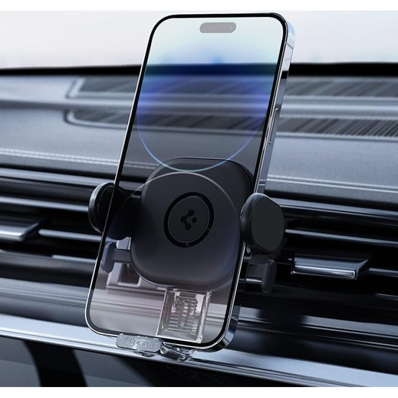 Spigen OneTap Universal Car Mobile Phone Holder, Upgraded Advanced Hook Clip, 360° Rotatable, Car Mobile Phone Holder for Ventilation, Compatible with iPhone, Samsung, Pixel, Xiamoi and Other