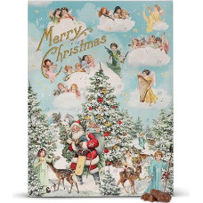 Heidel Angel Nostalgia Advent Calendar (75 g) - 24 Doors with Elegant Milk Chocolate - Nostalgic Christmas Design - Chocolate Gift for Christmas - A December Like From Childhood Days