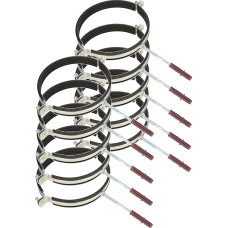 KOTARBAU 10 vamzdžių spaustukų rinkinys 8 coliai su guminiu įdėklu Vibraciją izoliuojantis vamzdžių laikiklis Sraigtinis vamzdžių spaustukas Vamzdžių tvirtinimo vamzdžių laikiklis ortakiams Apvalūs vamzdžiai Ventiliacijos ortakiai