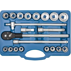 SW-Stahl 07663L Galvučių veržliarakčių rinkinys I 21 detalė I 3/4 colio I 12 smailių I įrankių dėžutė Pramoninė kokybė