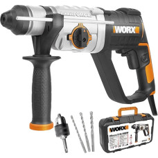WORX WX339.3 Cordless Hammer Drill 800 W - 3 Functions Drill with Air Hammer and Chisels - SDS-Plus Drill Chuck for Quick Bit Change
