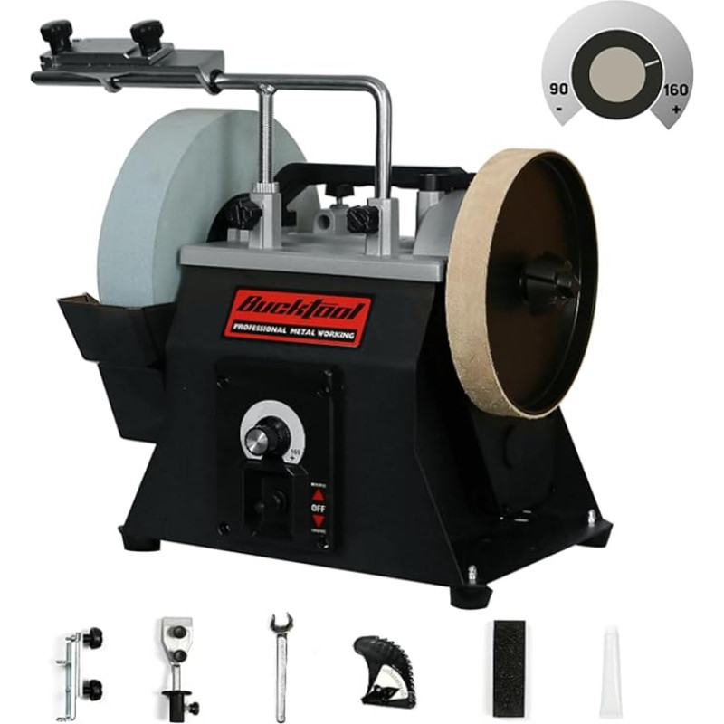 BUCKTOOL 250 mm šlapiojo šlifavimo staklės su kintamu greičiu, šlapiojo šlifavimo staklės, SCM8103