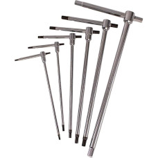 Beta 951/S6 Sechskant-Stiftschlüsselsatz mit T-Griff, (Inbus Set 6-teilig, höchst widerstandsfähig, Sechskantprofil an drei Enden, verschiedene Größen: 2,5-3-4-4-5-6-8 mm), Poliertes Chrom-Finish
