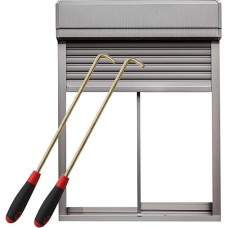 Kanaldeckelheber Rutschfester Dachbodentürhaken mit Gummigriff, 2 Messing-Schachtdeckel-Öffnungsrohre für Regenabflüsse, Praktisches Werkzeug zum Entfernen von Klärgruben für Rollläden(100cm (39 3/8