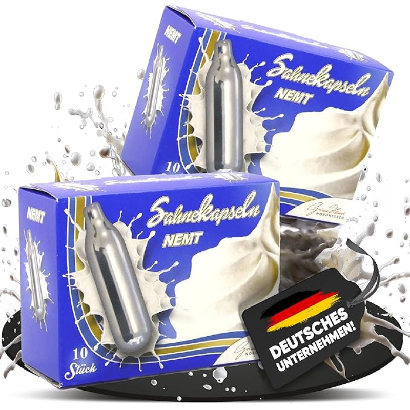 NEMT 20 N2O kremo kapsulių pakuotė, suderinama su 