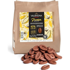 VALRHONA - Maišelis 1 kg Jivara 40% - Pieniškas šokoladas - Maišelis pupelių - 1 kg
