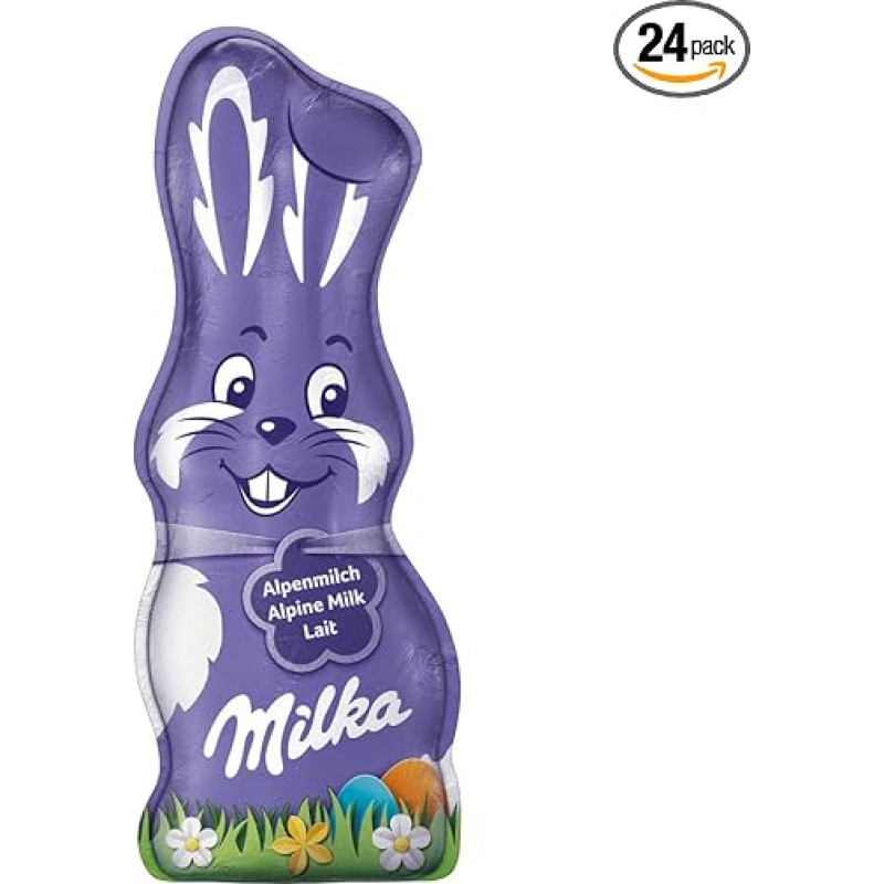 Milka Smile Bunny Alpine Milk 24 x 45 g I Easter Chocolate Bulk Pack I Easter Bunny Chocolate Made from 100% Alpine Milk