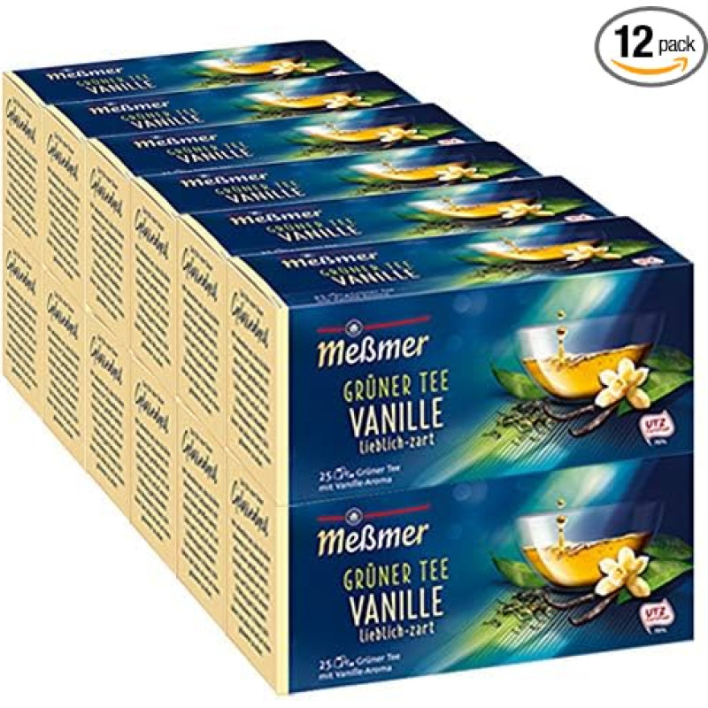 Meßmer Green Tea Vanilla, Pack of 12 (12 x 25 x 1.75 g)