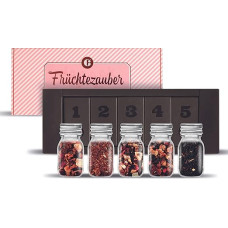 MEIN GENUSS Tea Set Fruit Magic - Tea Gift Set with 5 Fruity Tea Types - Gift for Fruit Tea Lovers - Natural Ingredients - Tasting Set: 5 Fruit Tea Varieties